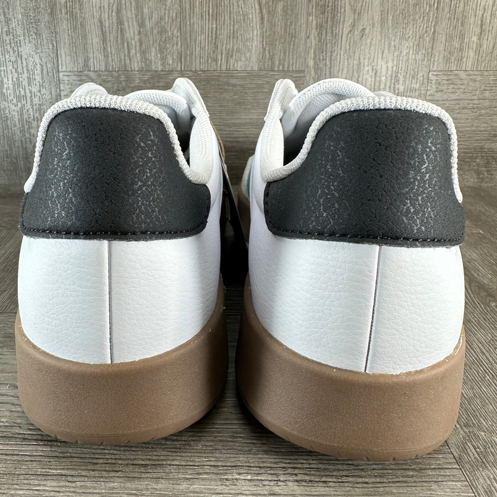 Adidas Barreda Sneakers Women 7 White Teal Gum Sole Leather Retro NEW JR1194 - Picture 4 of 8